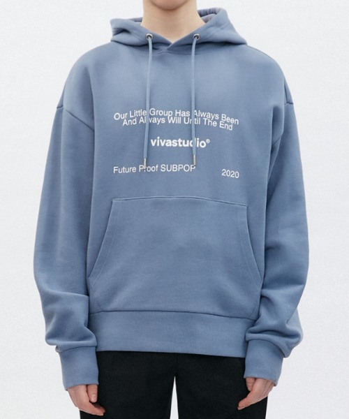 VIVASTUDIO（ビバスタジオ）の「SUBPOP LOGO HOODIE（パーカー・メンズ・ブラック/ダークグリーン/サックスブルー/ブルーパープル・SMALL/MEDIUM/LARGE/X-LARGE）」の3枚目の写真