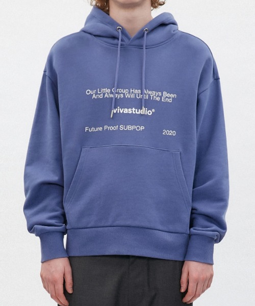 VIVASTUDIO（ビバスタジオ）の「SUBPOP LOGO HOODIE（パーカー・メンズ・ブラック/ダークグリーン/サックスブルー/ブルーパープル・SMALL/MEDIUM/LARGE/X-LARGE）」の4枚目の写真