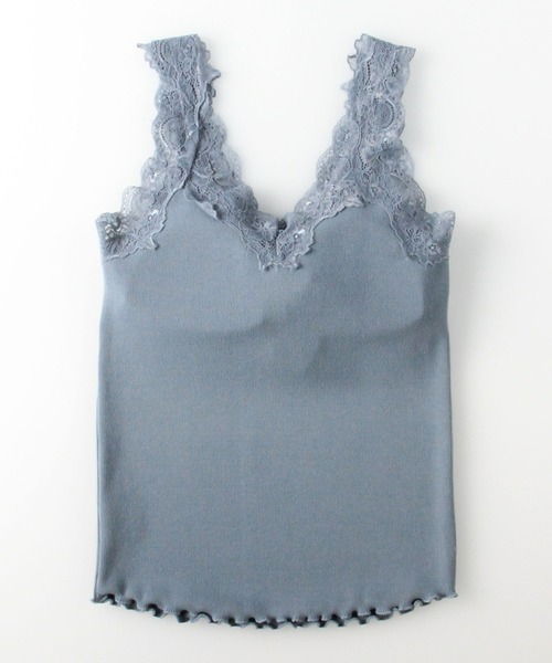 archives（アルシーヴ）の「テレコレースタンク（キャミソール・レディース・オフホワイト/ブルー/ブラック/ベージュ/グレー系その他/ブラウン・MEDIUM）」の12枚目の写真