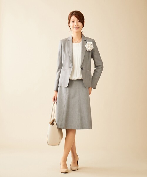 J.PRESS Ladies(J.プレス レディス)の「【セットアップ対応】シルクレーヨンスーティング テーラードジャケット(テーラードジャケット・レディース・グレー系・S)」の4枚目の写真