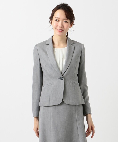 J.PRESS Ladies(J.プレス レディス)の「【セットアップ対応】シルクレーヨンスーティング テーラードジャケット(テーラードジャケット・レディース・グレー系・S)」の5枚目の写真
