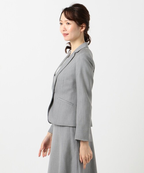 J.PRESS Ladies(J.プレス レディス)の「【セットアップ対応】シルクレーヨンスーティング テーラードジャケット(テーラードジャケット・レディース・グレー系・S)」の6枚目の写真