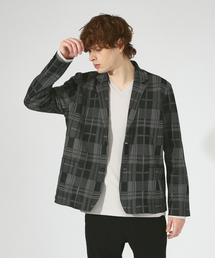 5351 POUR LES HOMMES | show-through chekckknit-ｼﾞｬｹｯﾄ(テーラードジャケット)