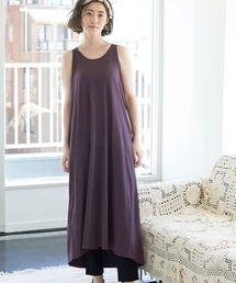 【essential wear】【吸水速乾・抗菌加工】Aラインノースリーブワンピース