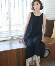 【essential wear】【吸水速乾・抗菌加工】Aラインノースリーブワンピース