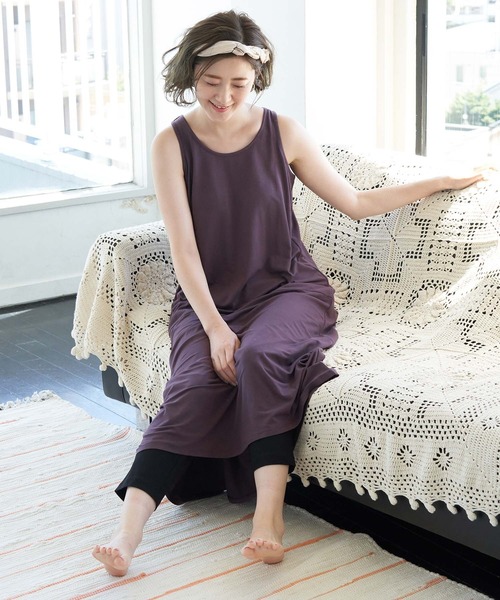ROPE' PICNIC(ロペピクニック)の「【essential wear】【吸水速乾・抗菌加工】Aラインノースリーブワンピース(ワンピース・レディース・ブラック/ワイン/ベージュ系その他2・38)」の6枚目の写真