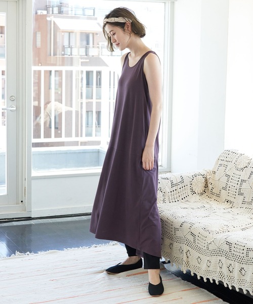ROPE' PICNIC(ロペピクニック)の「【essential wear】【吸水速乾・抗菌加工】Aラインノースリーブワンピース(ワンピース・レディース・ブラック/ワイン/ベージュ系その他2・38)」の12枚目の写真