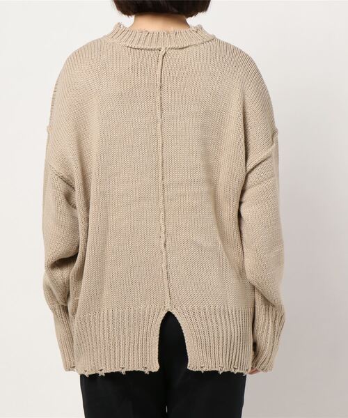 prose verse（プロズヴェール）の「センターラインダメージニット（ニット/セーター・レディース・モスグリーン/ブラック/ベージュ/ゴールド/オフホワイト/ライトベージュ/サンドベージュ・ﾌﾘ-）」の9枚目の写真