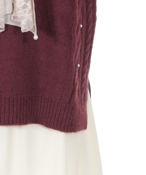 axes femme（アクシーズファム）の「シフォン×レース襟ニットプルオーバー（Tシャツ/カットソー・レディース・ワイン/ネイビー/その他・MEDIUM）」の10枚目の写真