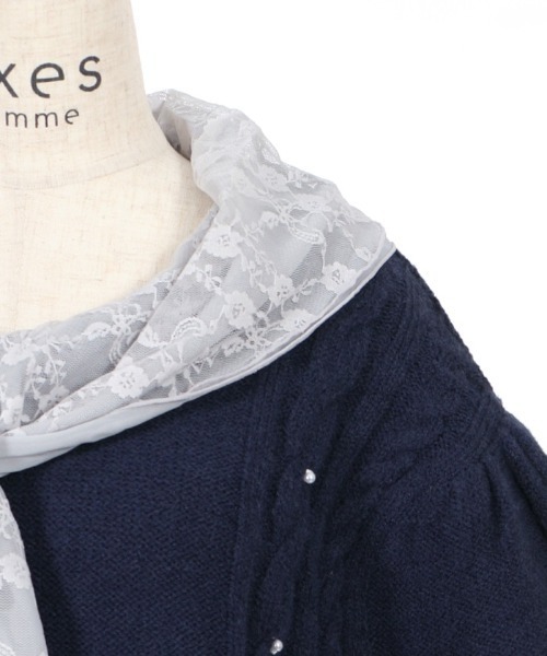 axes femme（アクシーズファム）の「シフォン×レース襟ニットプルオーバー（Tシャツ/カットソー・レディース・ワイン/ネイビー/その他・MEDIUM）」の13枚目の写真