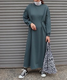 Factor= | ロゴ刺繍タックスウェットワンピース(ワンピース)