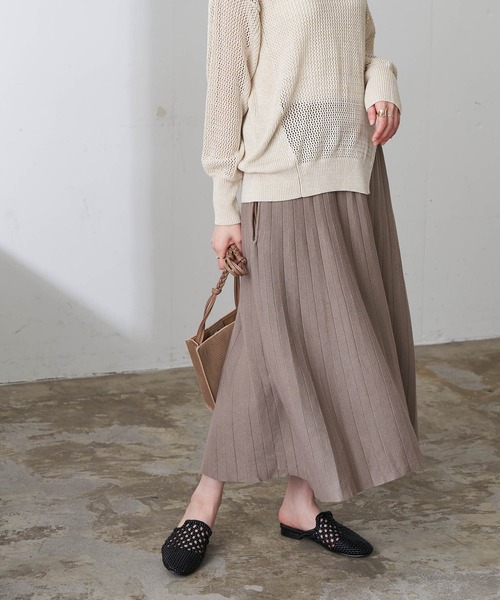 セール 丈が選べる リラクシング ニットプリーツスカート スカート An3pocket アンポケット のファッション通販 Zozotown