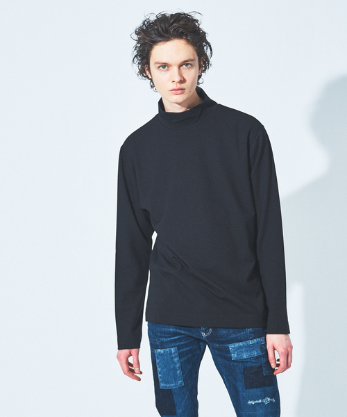 5351 POUR LES HOMMES（ゴーサンゴーイチプールオム）の「ポンチ 長袖 ハイネック ロング Tシャツ（Tシャツ/カットソー・メンズ・ブラック/グレー・44/46/48）」の2枚目の写真