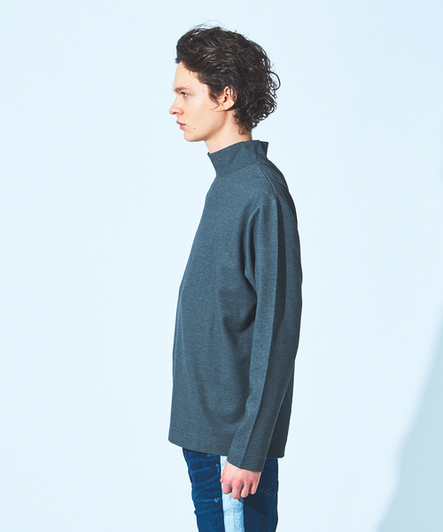 5351 POUR LES HOMMES（ゴーサンゴーイチプールオム）の「ポンチ 長袖 ハイネック ロング Tシャツ（Tシャツ/カットソー・メンズ・ブラック/グレー・44/46/48）」の4枚目の写真