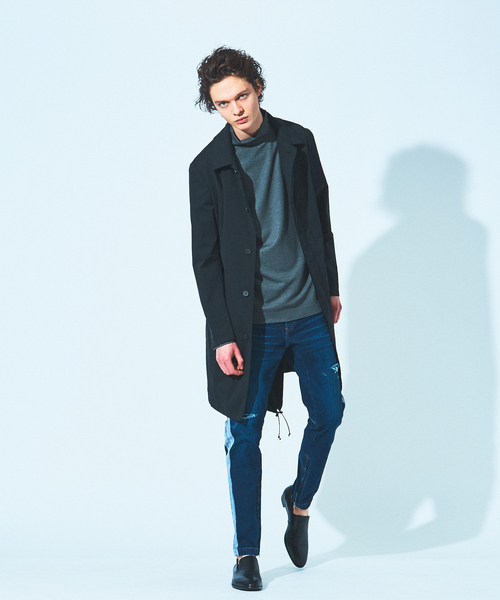 5351 POUR LES HOMMES（ゴーサンゴーイチプールオム）の「ポンチ 長袖 ハイネック ロング Tシャツ（Tシャツ/カットソー・メンズ・ブラック/グレー・44/46/48）」の9枚目の写真