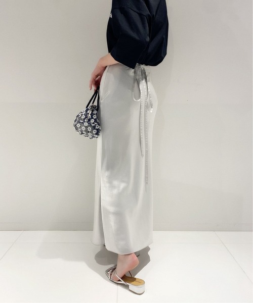 charles chaton シャルルシャトン サテンフリルスカート フリルヘムロングスカート（スカート）｜Charles Chaton