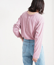 Fizz（フィズ）の「【Fizz/フィズ】　バックヘンリーネック　カットオフヘムカットソー（Tシャツ/カットソー・レディース）」