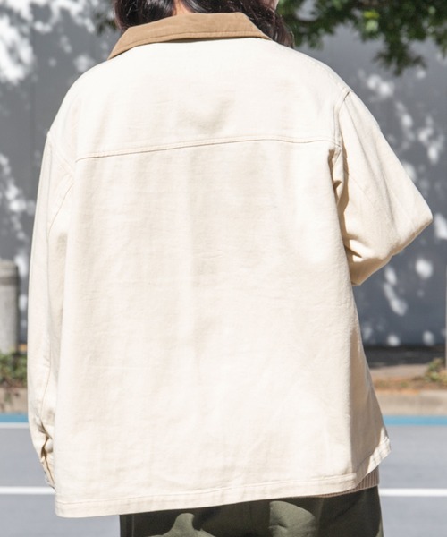 PairPair（ペアペア）の「BIGシルエットカバーオールジャケット(ユニセックス)（カバーオール・メンズ・オフホワイト/ライトグリーン/インディゴブルー・MEDIUM/LARGE）」の21枚目の写真