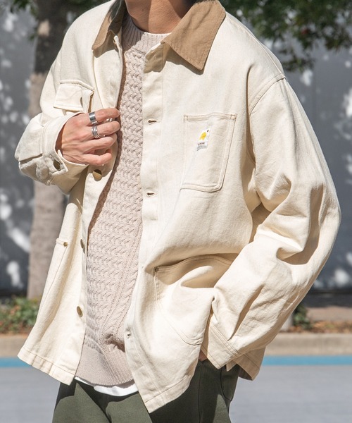 PairPair（ペアペア）の「BIGシルエットカバーオールジャケット(ユニセックス)（カバーオール・メンズ・オフホワイト/ライトグリーン/インディゴブルー・MEDIUM/LARGE）」の11枚目の写真