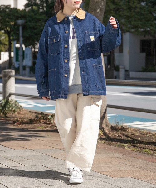 PairPair（ペアペア）の「BIGシルエットカバーオールジャケット(ユニセックス)（カバーオール・メンズ・オフホワイト/ライトグリーン/インディゴブルー・MEDIUM/LARGE）」の13枚目の写真