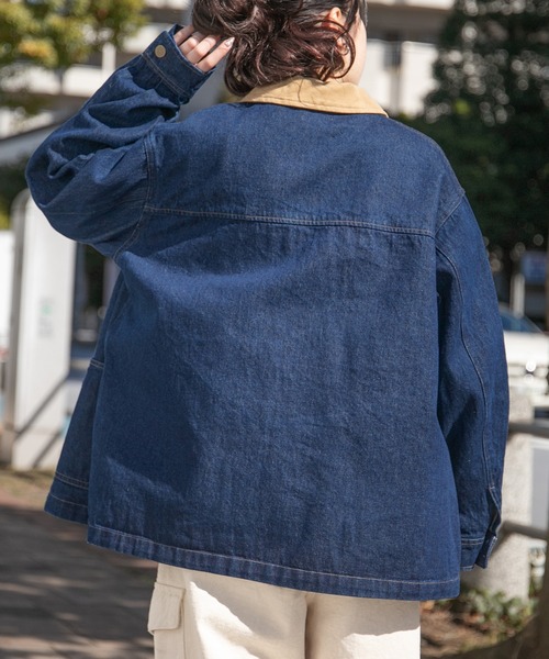 PairPair（ペアペア）の「BIGシルエットカバーオールジャケット(ユニセックス)（カバーオール・メンズ・オフホワイト/ライトグリーン/インディゴブルー・MEDIUM/LARGE）」の19枚目の写真