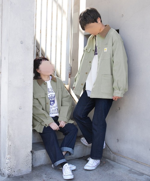 PairPair（ペアペア）の「BIGシルエットカバーオールジャケット(ユニセックス)（カバーオール・メンズ・オフホワイト/ライトグリーン/インディゴブルー・MEDIUM/LARGE）」の17枚目の写真