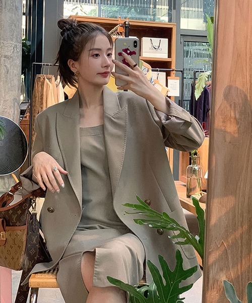 セール】ジャンパースカート＋ステッチジャケットセットアップ