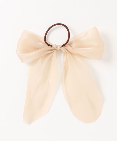 flower(フラワー)の「グロスリボンゴム(ヘアゴム・レディース・ブラウン/ベージュ・FREE)」の3枚目の写真