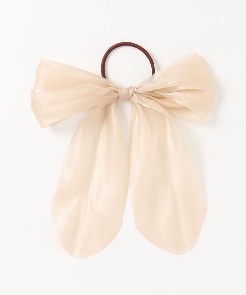 flower(フラワー)の「グロスリボンゴム(ヘアゴム・レディース・ブラウン/ベージュ・FREE)」の5枚目の写真