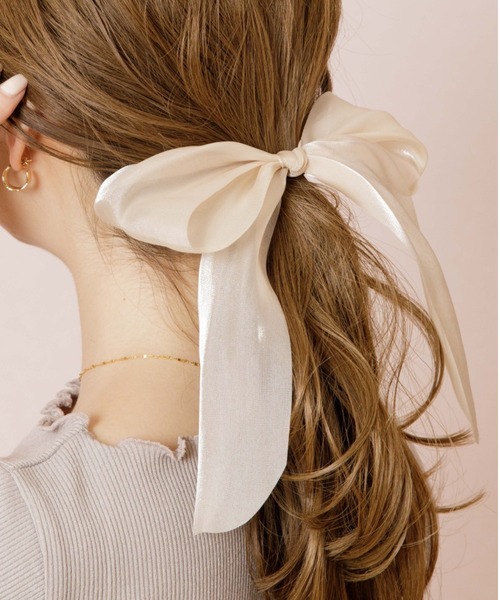 flower(フラワー)の「グロスリボンゴム(ヘアゴム・レディース・ブラウン/ベージュ・FREE)」の18枚目の写真