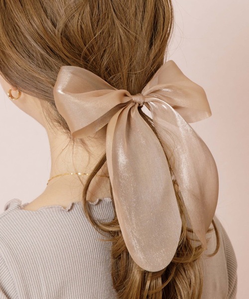 flower(フラワー)の「グロスリボンゴム(ヘアゴム・レディース・ブラウン/ベージュ・FREE)」の19枚目の写真