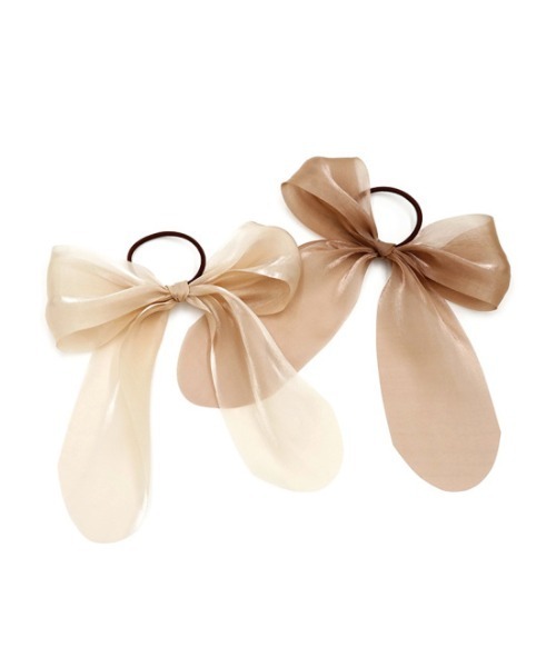 flower(フラワー)の「グロスリボンゴム(ヘアゴム・レディース・ブラウン/ベージュ・FREE)」の13枚目の写真