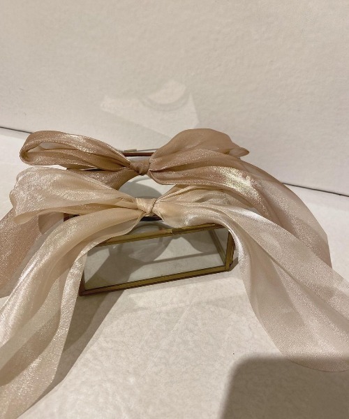 flower(フラワー)の「グロスリボンゴム(ヘアゴム・レディース・ブラウン/ベージュ・FREE)」の12枚目の写真