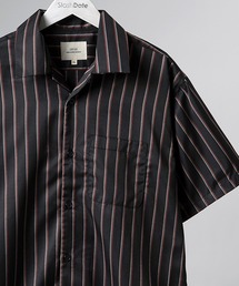 SlashDate | ストライプオープンカラー半袖シャツ(シャツ/ブラウス)