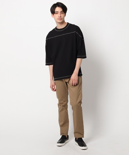 THE SHOP TK （ザ ショップ ティーケー ）の「◆コットンヘンプフットボールTシャツ（Tシャツ/カットソー・メンズ・レモンイエロー/オフホワイト/ダークオレンジ/ライトパープル/ブラック/グレー・03/02/04）」の12枚目の写真