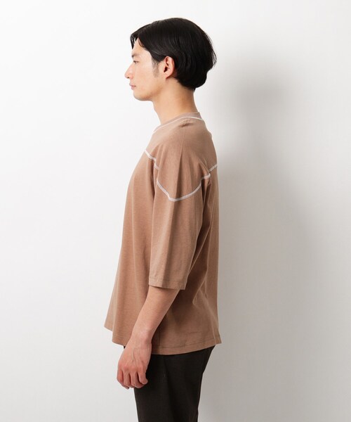 THE SHOP TK （ザ ショップ ティーケー ）の「◆コットンヘンプフットボールTシャツ（Tシャツ/カットソー・メンズ・レモンイエロー/オフホワイト/ダークオレンジ/ライトパープル/ブラック/グレー・03/02/04）」の13枚目の写真