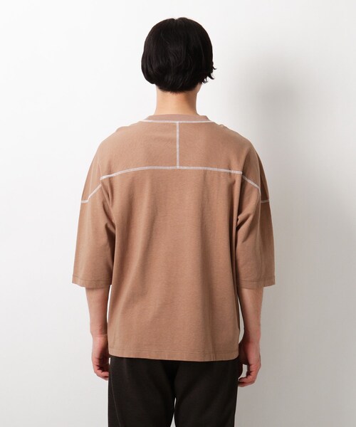 THE SHOP TK （ザ ショップ ティーケー ）の「◆コットンヘンプフットボールTシャツ（Tシャツ/カットソー・メンズ・レモンイエロー/オフホワイト/ダークオレンジ/ライトパープル/ブラック/グレー・03/02/04）」の15枚目の写真