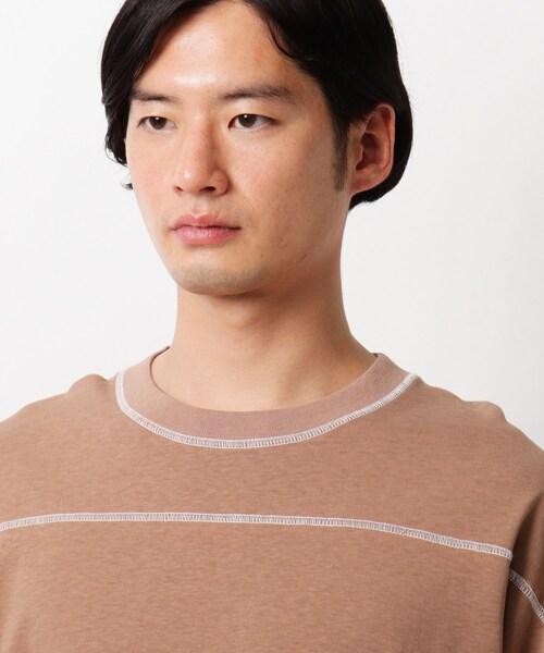 THE SHOP TK （ザ ショップ ティーケー ）の「◆コットンヘンプフットボールTシャツ（Tシャツ/カットソー・メンズ・レモンイエロー/オフホワイト/ダークオレンジ/ライトパープル/ブラック/グレー・03/02/04）」の16枚目の写真