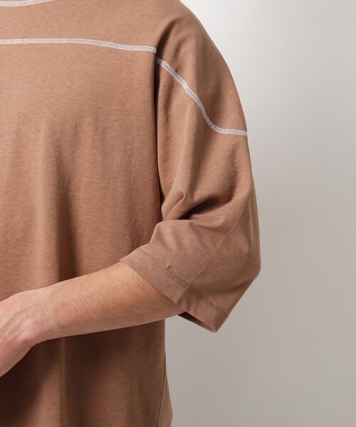 THE SHOP TK （ザ ショップ ティーケー ）の「◆コットンヘンプフットボールTシャツ（Tシャツ/カットソー・メンズ・レモンイエロー/オフホワイト/ダークオレンジ/ライトパープル/ブラック/グレー・03/02/04）」の17枚目の写真