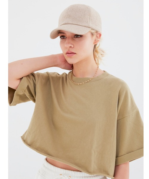 ALEXIA STAM（アリシアスタン）の「Leather Buckle Linen Cap/レザーバックルリネンキャップ（キャップ・レディース・チャコールグレー/ベージュ/アイボリー・FREE）」の3枚目の写真