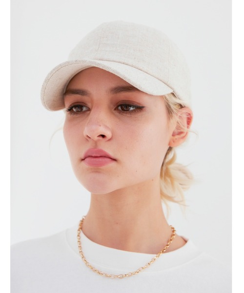 ALEXIA STAM（アリシアスタン）の「Leather Buckle Linen Cap/レザーバックルリネンキャップ（キャップ・レディース・チャコールグレー/ベージュ/アイボリー・FREE）」の22枚目の写真