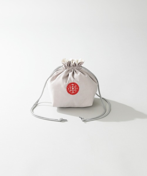 anown（アノン）の「中華風ワンポイントロゴ刺繍 2way巾着バック
