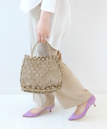 Simplicite | フェイクレザーメッシュ編みBAG◆(ハンドバッグ)