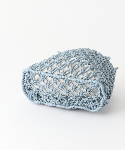 Simplicite（サンプリシテ）の「フェイクレザーメッシュ編みBAG◆（ハンドバッグ・レディース・ブラック/ベージュ/ブルー系その他・FREE）」の6枚目の写真