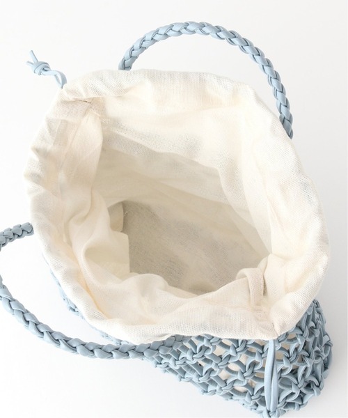 Simplicite（サンプリシテ）の「フェイクレザーメッシュ編みBAG◆（ハンドバッグ・レディース・ブラック/ベージュ/ブルー系その他・FREE）」の7枚目の写真