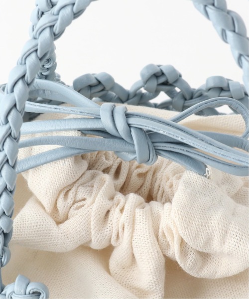 Simplicite（サンプリシテ）の「フェイクレザーメッシュ編みBAG◆（ハンドバッグ・レディース・ブラック/ベージュ/ブルー系その他・FREE）」の9枚目の写真