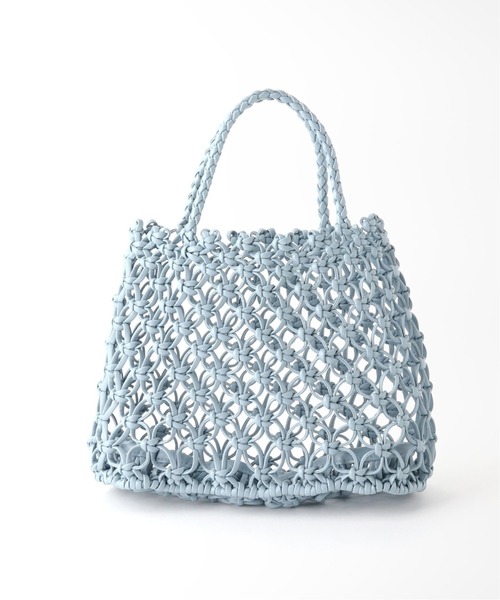 Simplicite（サンプリシテ）の「フェイクレザーメッシュ編みBAG◆（ハンドバッグ・レディース・ブラック/ベージュ/ブルー系その他・FREE）」の11枚目の写真