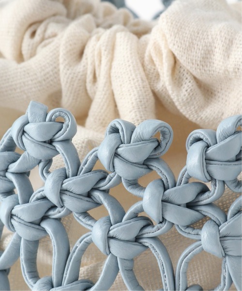 Simplicite（サンプリシテ）の「フェイクレザーメッシュ編みBAG◆（ハンドバッグ・レディース・ブラック/ベージュ/ブルー系その他・FREE）」の17枚目の写真