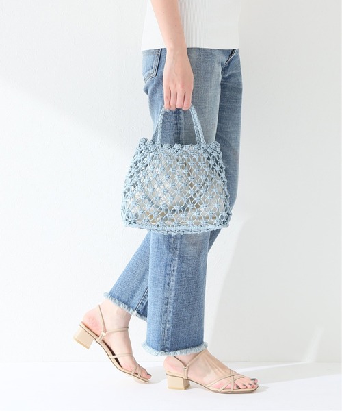 Simplicite（サンプリシテ）の「フェイクレザーメッシュ編みBAG◆（ハンドバッグ・レディース・ブラック/ベージュ/ブルー系その他・FREE）」の18枚目の写真