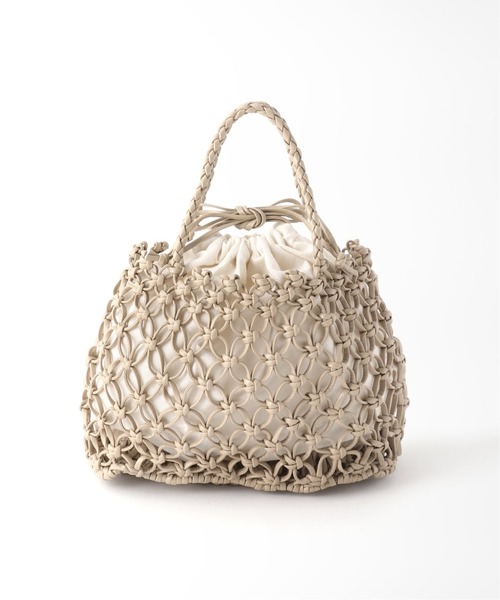 Simplicite（サンプリシテ）の「フェイクレザーメッシュ編みBAG◆（ハンドバッグ・レディース・ブラック/ベージュ/ブルー系その他・FREE）」の21枚目の写真